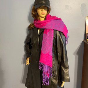 Large 100% Cashmere Scarf/Wrap Purple Hot Pink